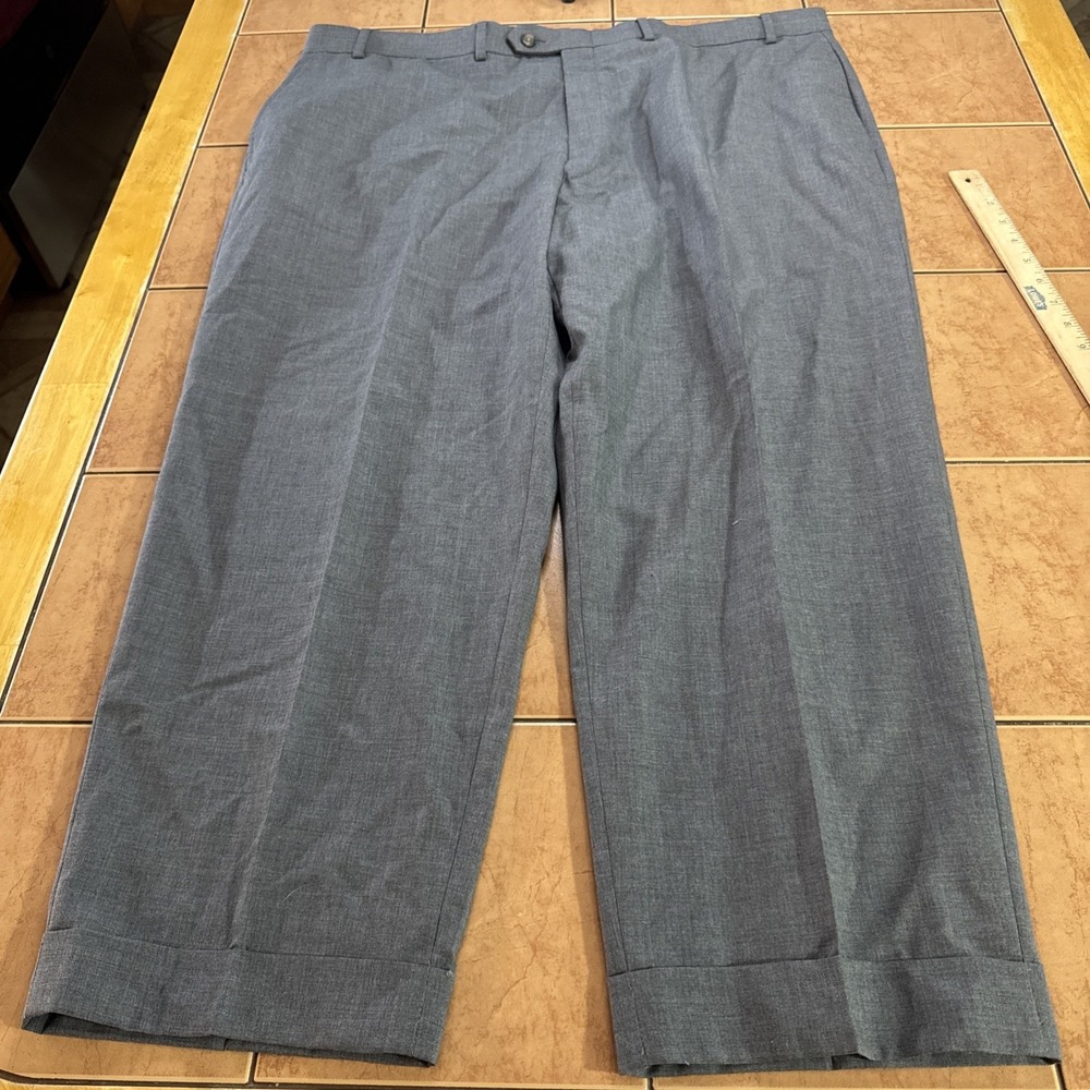 LRL Lauren Ralph Lauren 42 x26 Gray Flat Front Total Comfort Wool Dress Pants